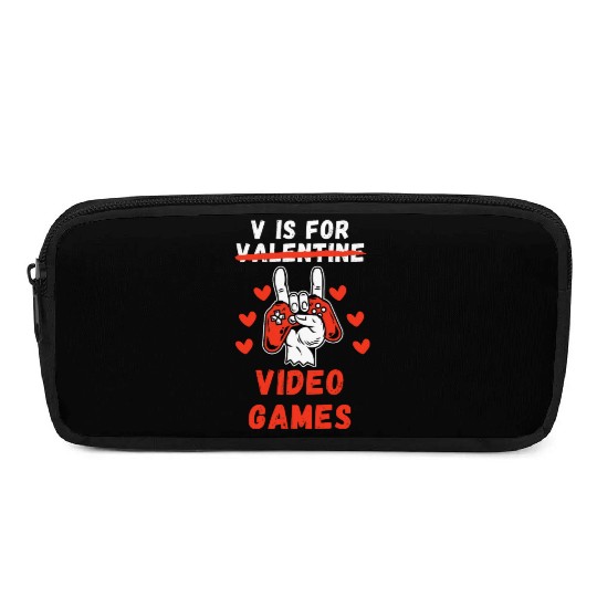 V Is For Video Games Valentines Day Gifts Gamer Pencil Cases