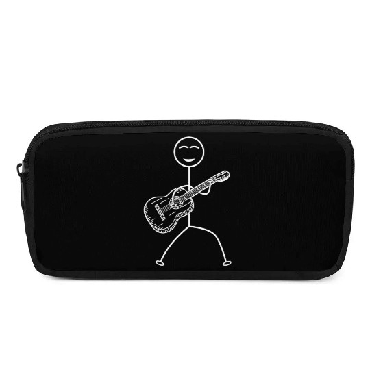 Guitar Player Stick Figure Funny Stick Figure Guit Pencil Cases