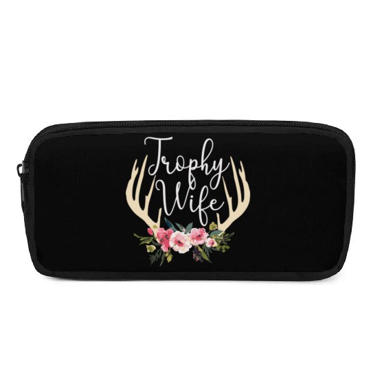 Trophy Wife Cute Deer Antlers Flowers Hunters Wife Pencil Cases