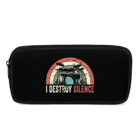 I Destroy Silence Drummer Band Music Beat Drum Pencil Cases