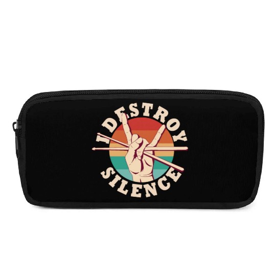 I Destroy Silence Drummer Band Music Beat Drum Pencil Cases