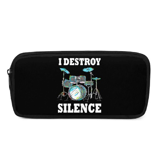 I Destroy Silence Drummer Band Music Beat Drum Pencil Cases