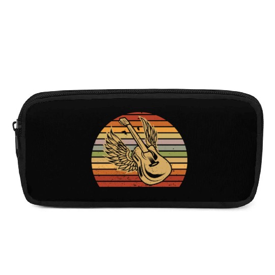 Rock & Roll Guitar Wings Retro Music Guitarist Pencil Cases