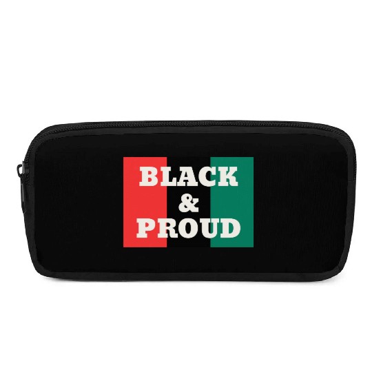 Black and Proud on a Red, Black, and Green Colors Pencil Cases