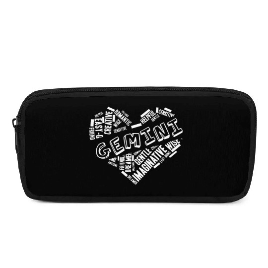 Gemini Heart Word Cloud Doodle Astrology Zodiac St Pencil Cases