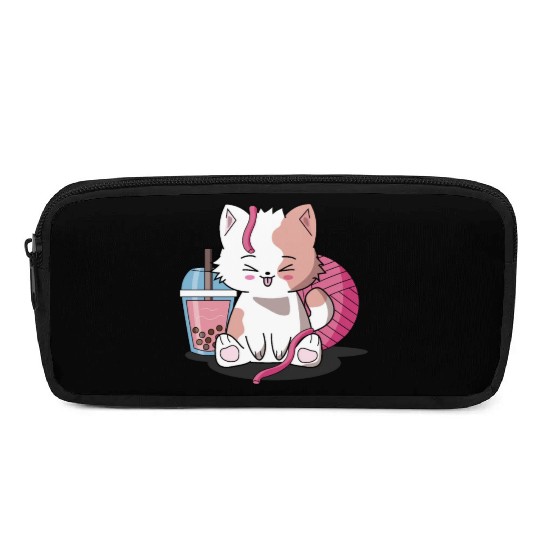 Chibi Boba Tea Cat Pencil Cases