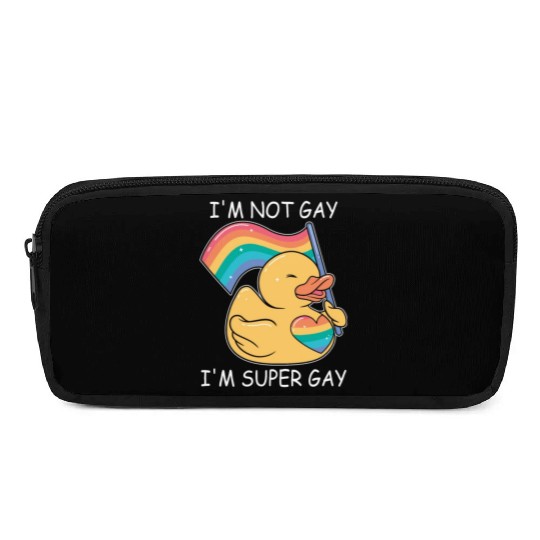 Super Gay Rubber Duck Funny LGBT Gay Pride Rainbow Pencil Cases