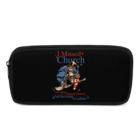 Missed Church Sexy Lesbian Witch LGBT Pride Anime Pencil Cases