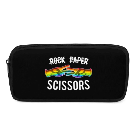 Rock Paper Scissors Lesbian Pride Rainbow LGBT Pencil Cases