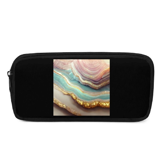 Pastel Agate Geode Stone Pencil Cases