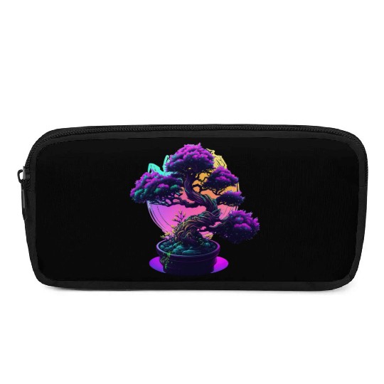 Synthwave Bonsai Tree Pencil Cases