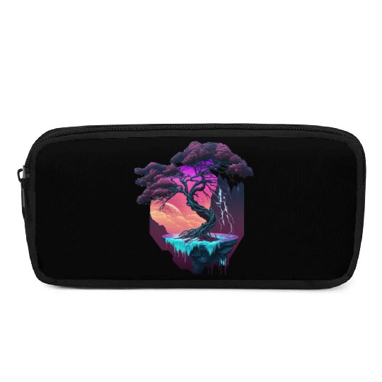 Synthwave Bonsai Tree Pencil Cases