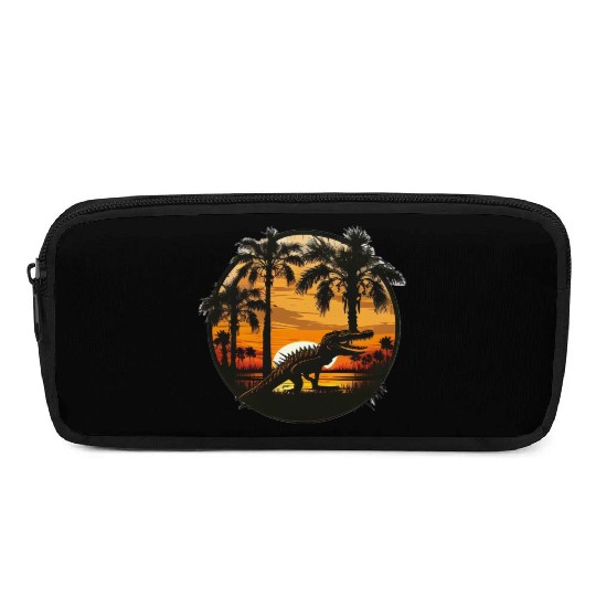 Florida Everglades Sunset Alligator and Palm Tree Pencil Cases