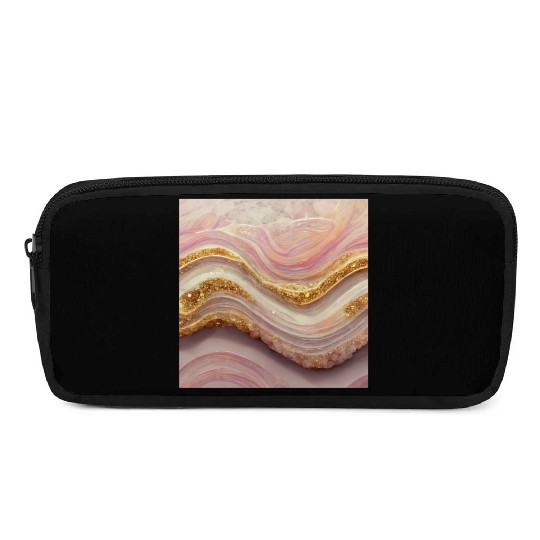 Pink Agate Geode Stone Pencil Cases