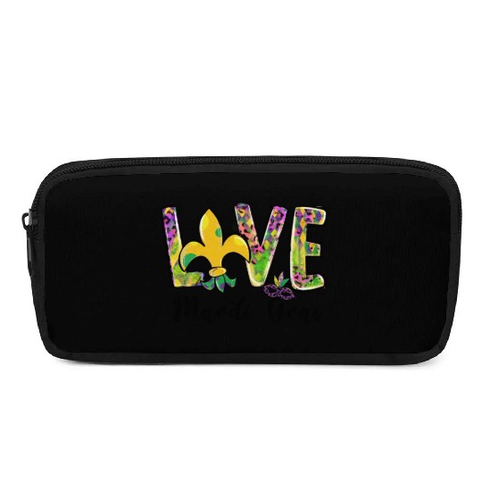 New Orleans Kids Girls Love Mardi Gras Outfit Pencil Cases