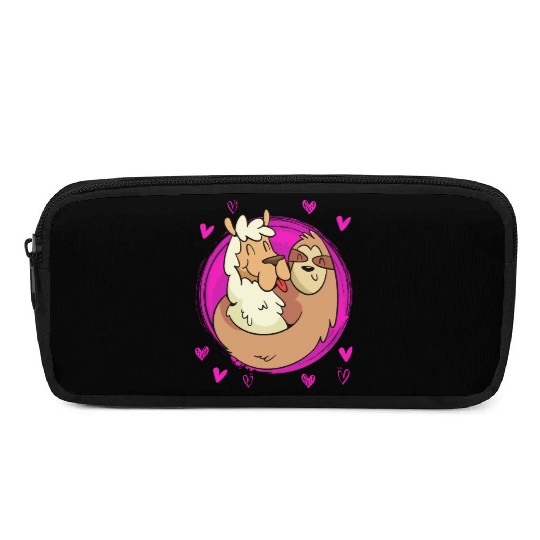 Llama I love my sloth darling love Valentine's Day Pencil Cases