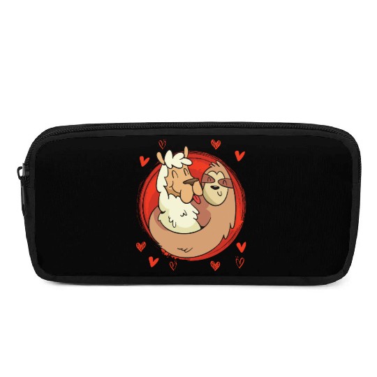 Llama I love my sloth darling love Valentine's Day Pencil Cases