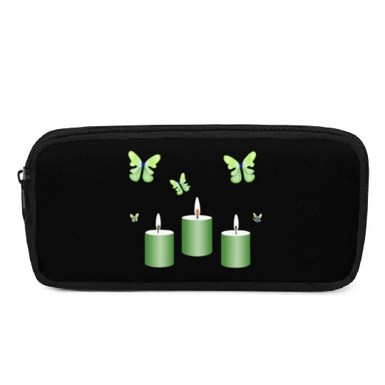Green candle with butterflies Pencil Cases