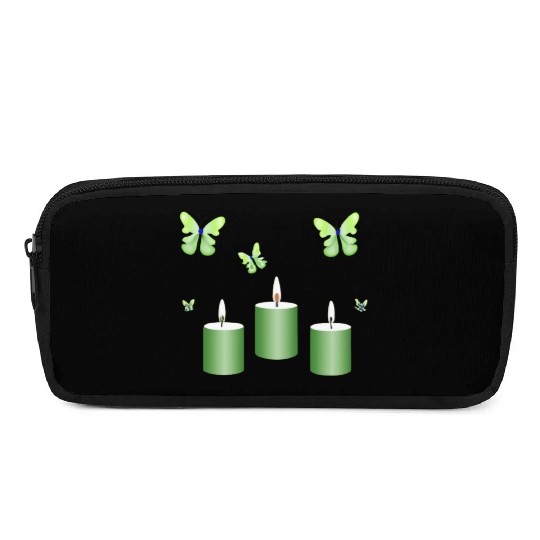 Green candle with butterflies Pencil Cases