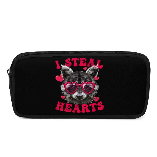 Valentine Raccoon Trash Panda I Heart Raccoons Pencil Cases