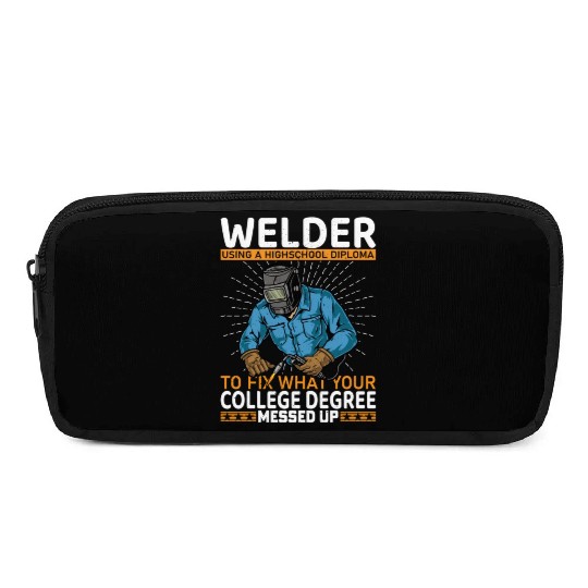 Welder using a high school Pencil Cases