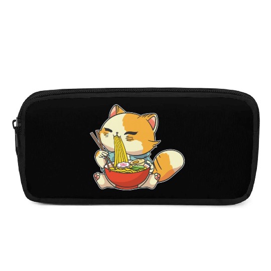 Cat Ramen Bowl Anime Kawaii Neko Japanese Noodles Pencil Cases