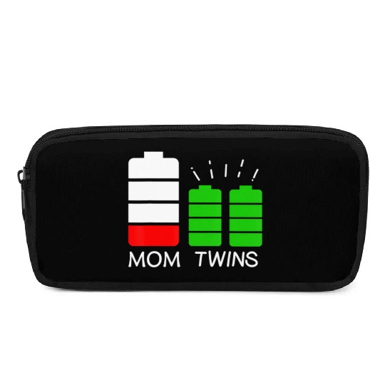 Twin Mom Low Battery Tired Mom Of Twins Pencil Cases