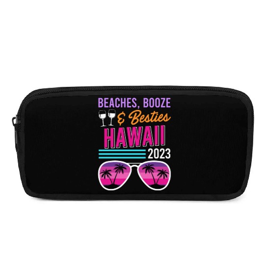 Beach Booze Besties Hawaii Vacation Spring Break Pencil Cases