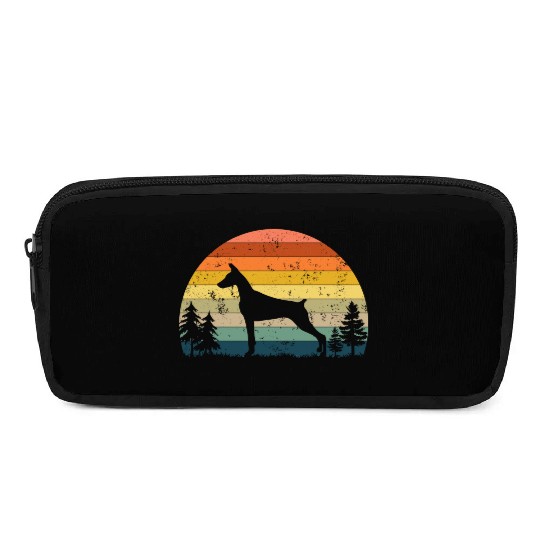 Vintage Retro Sunset Dog Owner Pencil Cases