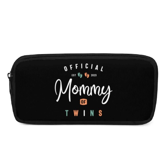 Womens Mommy of Twins New Mom To Be Expecting 2023 Pencil Cases
