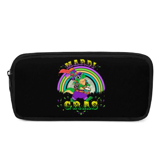 2023 Mardi Gras Party Hat T Rex Drummer Mardi Pencil Cases