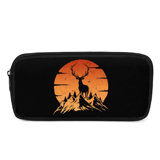 Deer Sunset Silhouette Deer Hunting Pencil Cases
