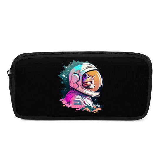 Aesthetic Vaporwave Space Cat 80s 90s Astronaut Pencil Cases