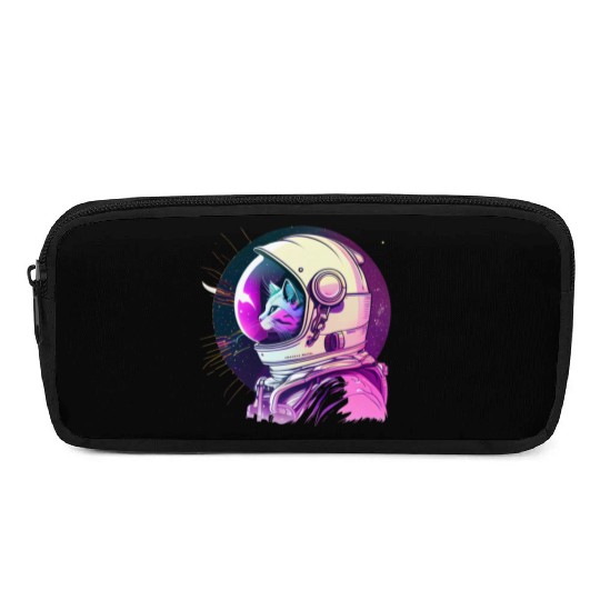 Aesthetic Vaporwave Space Cat 80s 90s Astronaut Pencil Cases