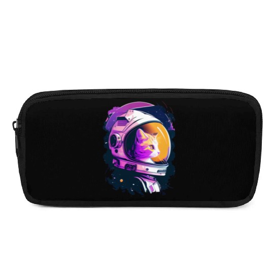 Aesthetic Vaporwave Space Cat 80s 90s Astronaut Pencil Cases