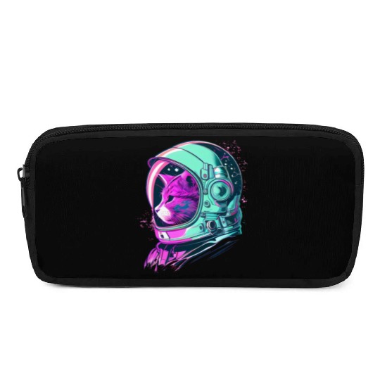 Aesthetic Vaporwave Space Cat 80s 90s Astronaut Pencil Cases