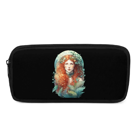 druid red hair spring forest elf nature fairy Pencil Cases