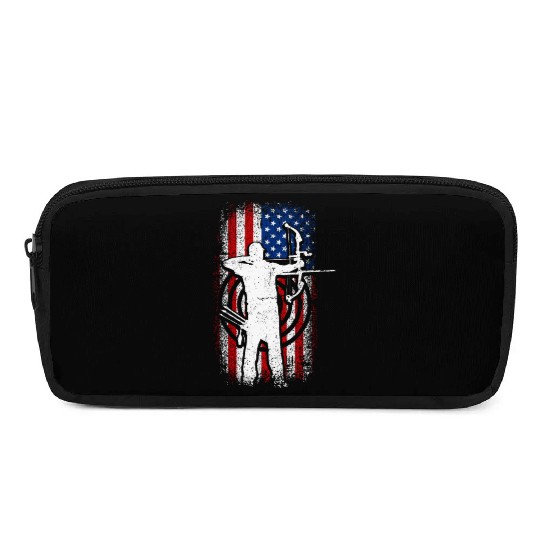 Usa Patriotic American flag 4th of July Archery Pencil Cases