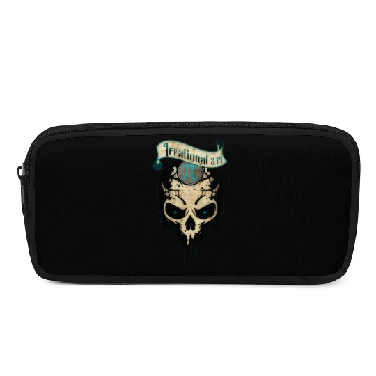 PI Day Irrational Skull Design Teal Edition Pencil Cases