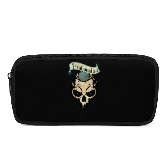 PI Day Irrational Skull Design Teal Edition Pencil Cases
