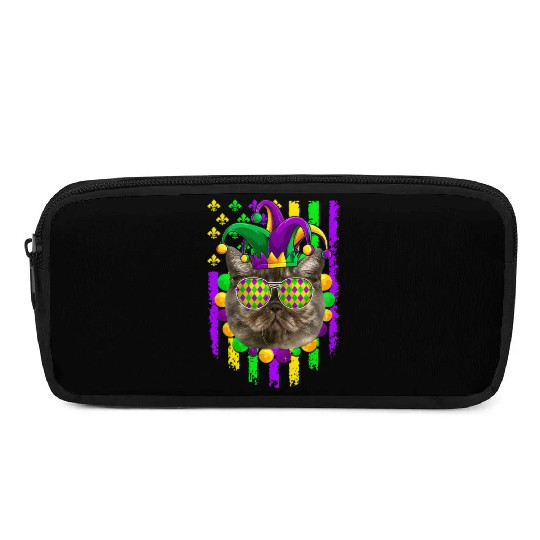 Mardi Gras Cute Exotic Shorthair Cat Lover Pencil Cases
