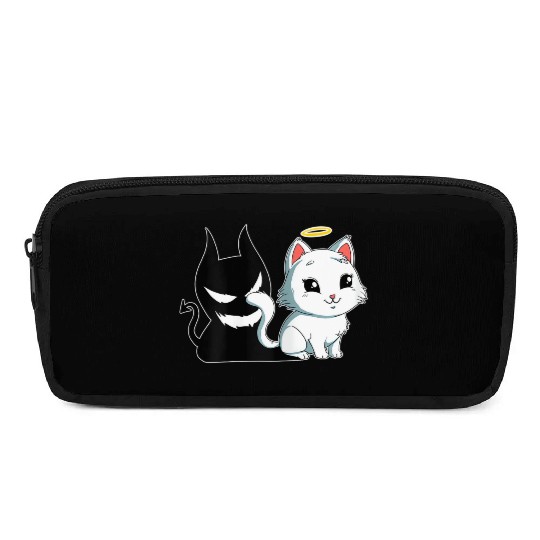 Funny Angel Devil Cat Pencil Cases Sweet Dearly Kitty D