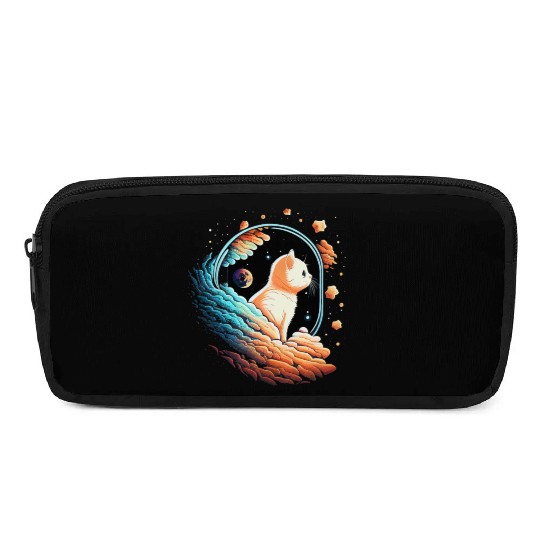 Astronaut Cat Space Cat on Galaxy Cat Lover Pencil Cases