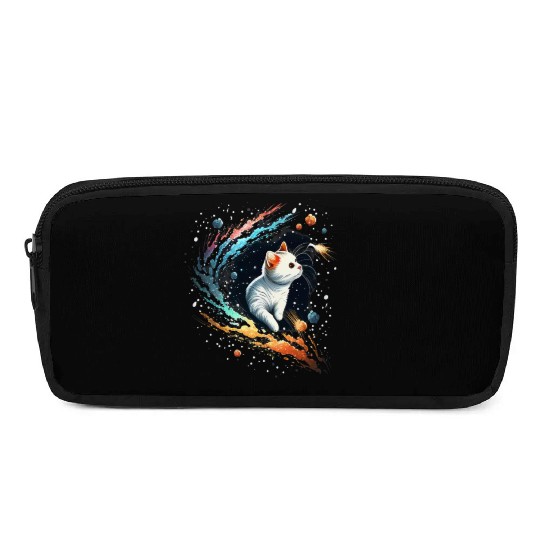 Astronaut Cat or Space Cat on Galaxy Cat Lover Pencil Cases