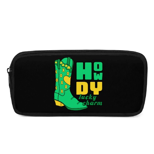 Howdy Lucky Charm St Patrick Day Apparel Pencil Cases