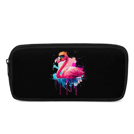 Retro Sunset Pink Flamingo Summer Design Flamingo Pencil Cases