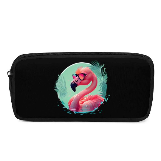Retro Sunset Pink Flamingo Summer Design Flamingo Pencil Cases