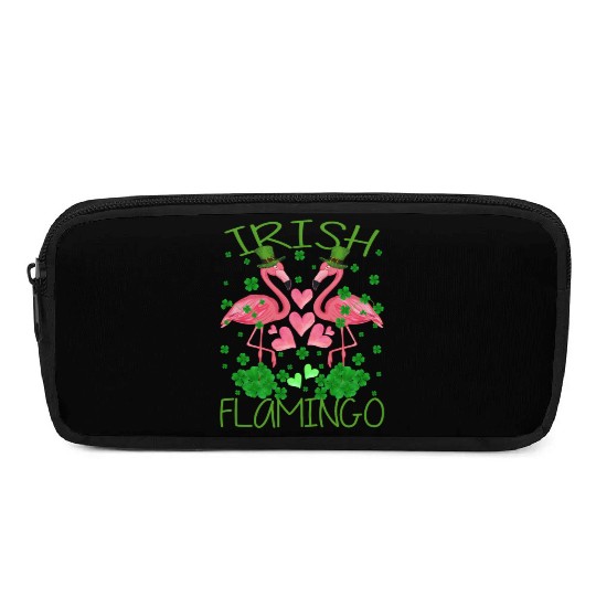 Irish Flamingo St Patrick's Day Pencil Cases