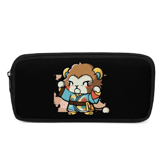 lion in kimono Pencil Cases