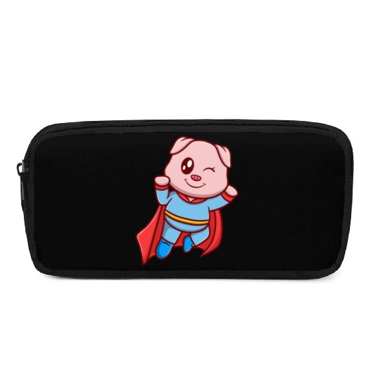 cute super pig cartoon icon illustration gifts Pencil Cases